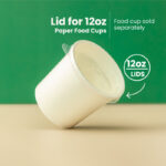 12 oz | LIDS | White Double Poly-Coated Paper Food Cup | 500 pcs - Image 2
