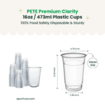 16oz | 98mm | PETE Ultra Clear Cup | 1000 pcs - Image 4