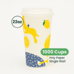 22oz | Poly Paper for Cold Drinks | 90mm | 650 ml | 1000 pcs