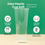 24oz | A-Shape | Clear |Soft PP Clear Plastic Cup | 90mm | 700ml | 1000 pcs - Image 3