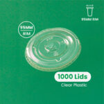 95mm | Clear Flat Lid | 1000 pcs