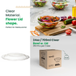 24oz Disposable Salad Bowls with Dome Lids / Clear - Image 4