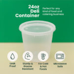 Deli Containers with Lids | 16oz, 24oz or 32oz | Clear | Plastic Food Storage Containers | 240 Sets - Image 3