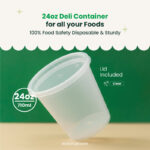 Deli Containers with Lids | 16oz, 24oz or 32oz | Clear | Plastic Food Storage Containers | 240 Sets - Image 4