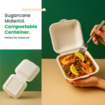 6x6x3 Sugarcane Takeout Containers – 1 Compartment - Image 4