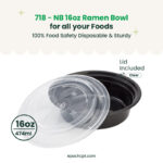 718 | 16oz PP Black Noodle Bowl | 150 Sets - Image 4