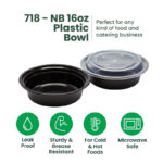 718 | 16oz PP Black Noodle Bowl | 150 Sets - Image 3
