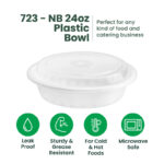 723 | 24oz PP Noodle Bowl | Black or White | 150 Sets - Image 3