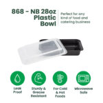 868 | 28oz PP Container | Black or White | 150 Sets - Image 3