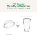 98mm | PETE Ultra Clear Dome Lid with Die-Cut Hole | for PET Cups | 1000 pcs - Image 4
