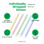 Individually Wrapped Straws | 0.7cm x 23cm | Colors, Clear or Black | 2000 pcs - Image 2