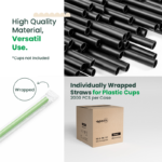 Individually Wrapped Straws | 0.7cm x 23cm | Colors, Clear or Black | 2000 pcs - Image 4
