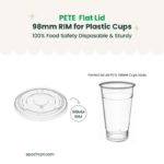 98mm | PETE Ultra Clear Flat Lid with Die-Cut Hole | for PET Cups | 1000 pcs - Image 4