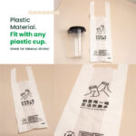 Small Plastic Bag for One Drink Cup | Disposable Beverage Carry Bag - Image 6