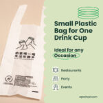 Small Plastic Bag for One Drink Cup | Disposable Beverage Carry Bag - Image 5