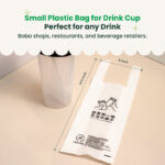 Small Plastic Bag for One Drink Cup | Disposable Beverage Carry Bag - Image 4