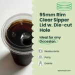98mm | PETE Ultra Clear Sipper Lid with Die-Cut Hole | for PET Cups | 1000 pcs - Image 6