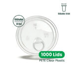 98mm | PETE Ultra Clear Sipper Lid with Die-Cut Hole | for PET Cups | 1000 pcs