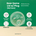 90mm | Bear Lid for Plastic Cups | NO FACE | 1000 pcs - Image 3