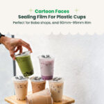 Cup Sealing Film for Bubble Tea | Cartoon Faces | Plastic Sealer Film Roll for Boba Cups | 2000 pcs - Image 5
