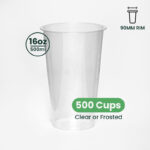 16oz | A Shape | Crystal Plastic Cup Hard | 90mm | 500 ml | 500 pcs