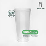 24oz | U Shape | Crystal Plastic Cup Hard | 90mm | 700 ml | 500 pcs