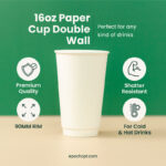 16oz | Double Wall Paper Coffee Cup | 90mm | 500 pcs - Image 3