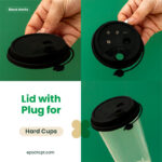 90mm | Plastic Lid with Plug | Black, White, Clear, Frosted | 1000 pcs - Image 6