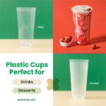 24oz | U Shape | Crystal Plastic Cup Hard | 90mm | 700 ml | 500 pcs - Image 9