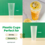 24oz | A Shape | Crystal Plastic Cup Hard | 90mm | 700ml | 500 pcs - Image 9