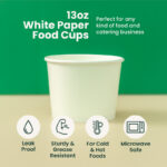 13 oz | White Double Poly-Coated Paper Food Cup | Large Soup & Food Cup | 1000 pcs - Image 3