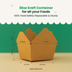 30oz | Paper Kraft | #1 Food Containers | 400 cps - Image 3