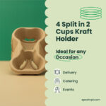 4-Split in 2 Kraft Holder for Cups | 400 pcs - Image 6