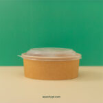 1300ml | 42oz Round Kraft Microwavable Take-Out Bowl | 300 pcs - Image 4