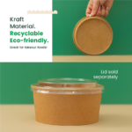 1000ml | 32oz Round Kraft Microwavable Take-Out Bowl | 300 pcs - Image 5