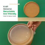 1300ml | 42oz Round Kraft Microwavable Take-Out Bowl | 300 pcs - Image 5