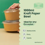 1000ml | 32oz Round Kraft Microwavable Take-Out Bowl | 300 pcs - Image 6