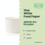 13 oz | White Double Poly-Coated Paper Food Cup | Large Soup & Food Cup | 1000 pcs - Image 6