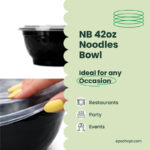 NB42 | 42oz PP Black Noodle Bowl | Takeout Food Bowl | 150 Sets - Image 5