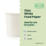 32 oz | White Double Poly-Coated Paper Food Cup | Large Soup & Food Cup | 500 pcs - Image 5
