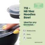 718 | 16oz PP Black Noodle Bowl | 150 Sets - Image 5