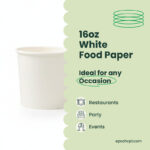 16 oz | White Double Poly-Coated Paper Food Cup | Disposable Food Cup | 1000 pcs - Image 6