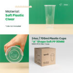 24oz | A-Shape | Clear |Soft PP Clear Plastic Cup | 90mm | 700ml | 1000 pcs - Image 7