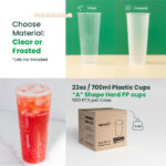 24oz | A Shape | Crystal Plastic Cup Hard | 90mm | 700ml | 500 pcs - Image 5