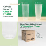 24oz | U Shape | Crystal Plastic Cup Hard | 90mm | 700 ml | 500 pcs - Image 5