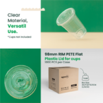 98mm | PETE Ultra Clear Flat Lid with Die-Cut Hole | for PET Cups | 1000 pcs - Image 5