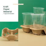 4-Split in 2 Kraft Holder for Cups | 400 pcs - Image 5