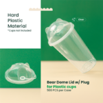 90mm | Bear Lid for Plastic Cups | 500 pcs | Cute Valentine's Lid For Cup - Image 7