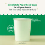 32 oz | White Double Poly-Coated Paper Food Cup | Large Soup & Food Cup | 500 pcs - Image 4