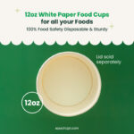 12 oz | White Double Poly-Coated Paper Food Cup | Disposable Soup Cup | 500 pcs - Image 4